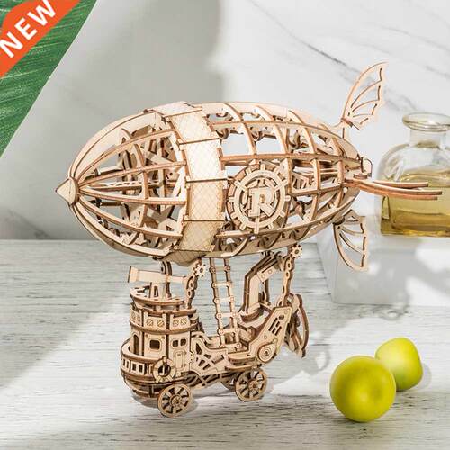 176pcs Wooden 3D Airship Jigsaw Mechanical Model Puzzle Toys