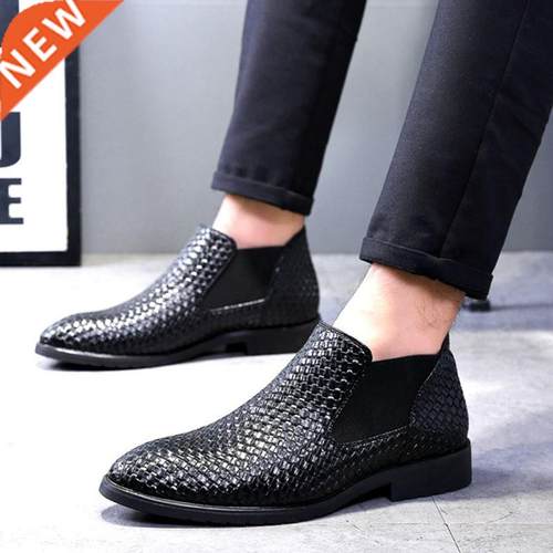 boots men leather fashion business dress shoes casual shoes