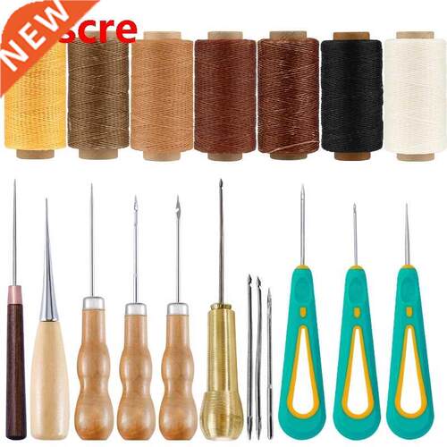 Sewing Tools Kit Large Waxed Thread Leather Sewing Awl for