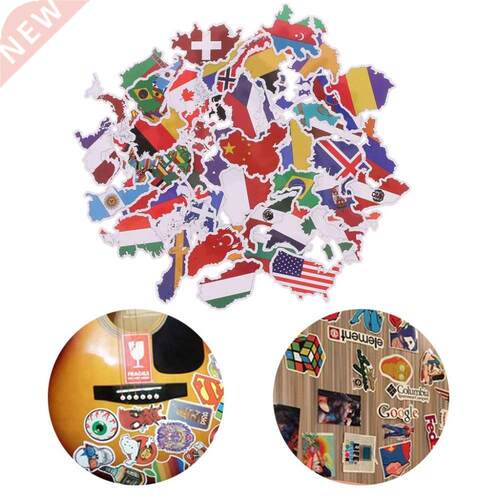 50X National Flags Stickers Toys Countries Map Sticker