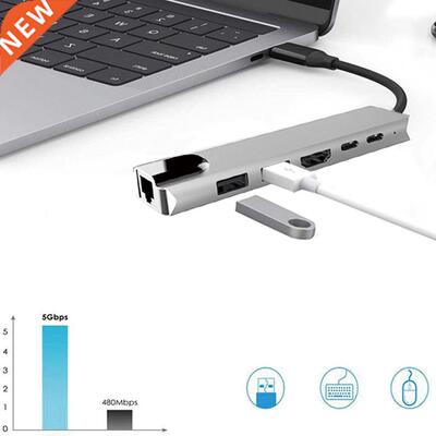 USB Type C Hub Aluminum alloy Adapter Dock with 4K HDMI PD R