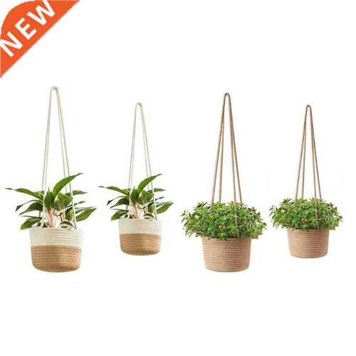 Handmade Woven Rope Hanging Planter Basket Macrame Flower Po