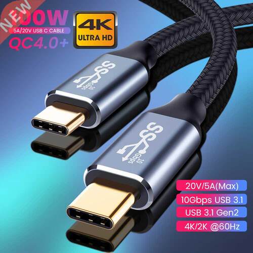 USB 3.1 Gen2 Type C Cable Thunderbolt 3 10Gbps USB-C Data Sy