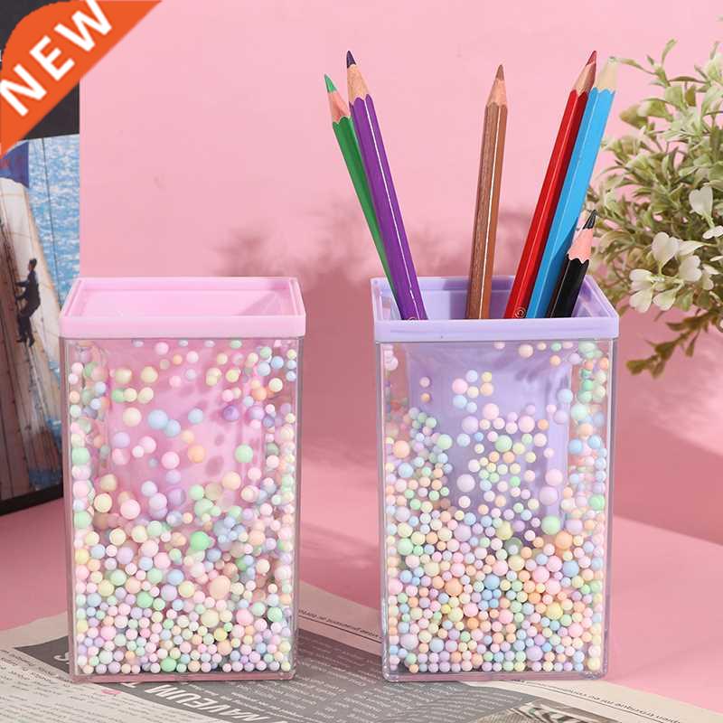 Pen Holder With Colorful Foam Balls, Durable Acrylic Desk Or