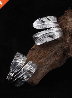 S925 sterling silver Goro Takahashi feather ring men and wom