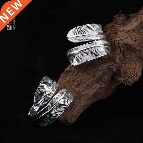 S925 sterling silver Goro Takahashi feather ring men and wom