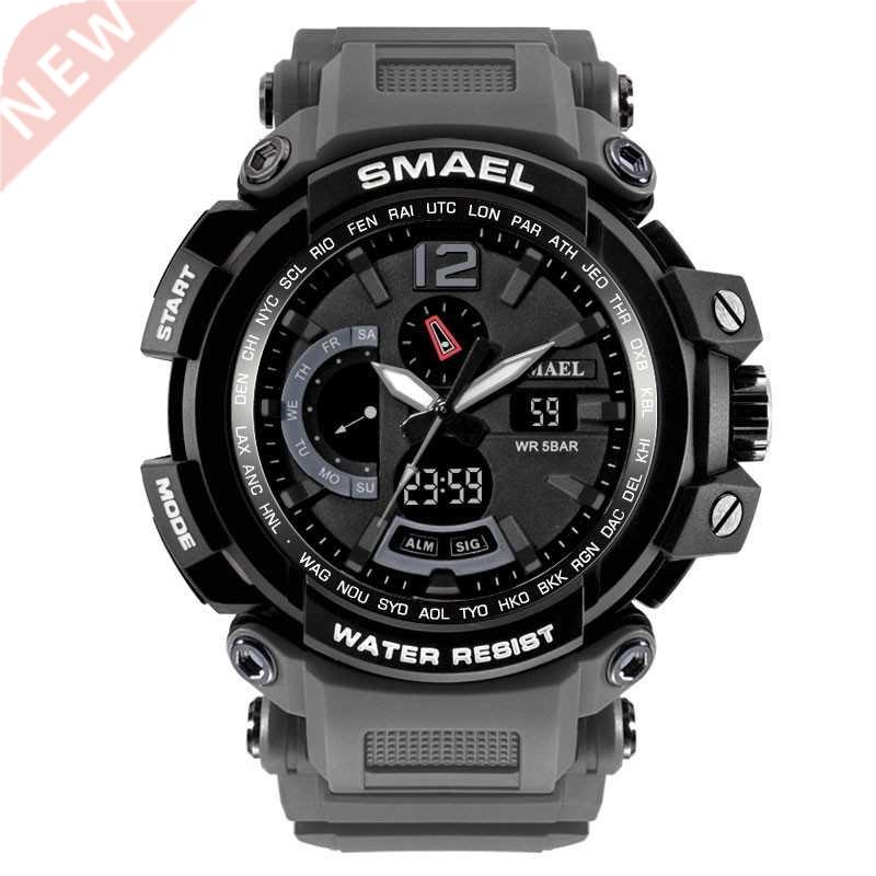 2019 SMAEL Luxury Dual Display Watches Men Sport Multi func