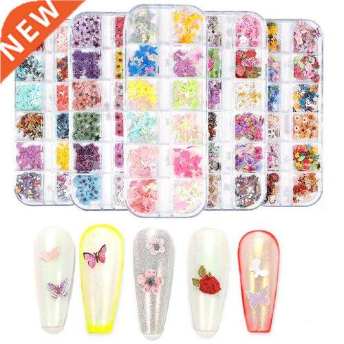 12 Grids/Box Colored Christms Butterfly Decls Wood Pulp