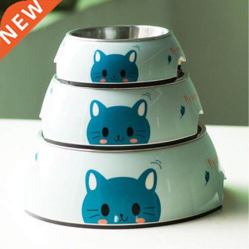 Pet dog stainless steel double single bowl non-slip