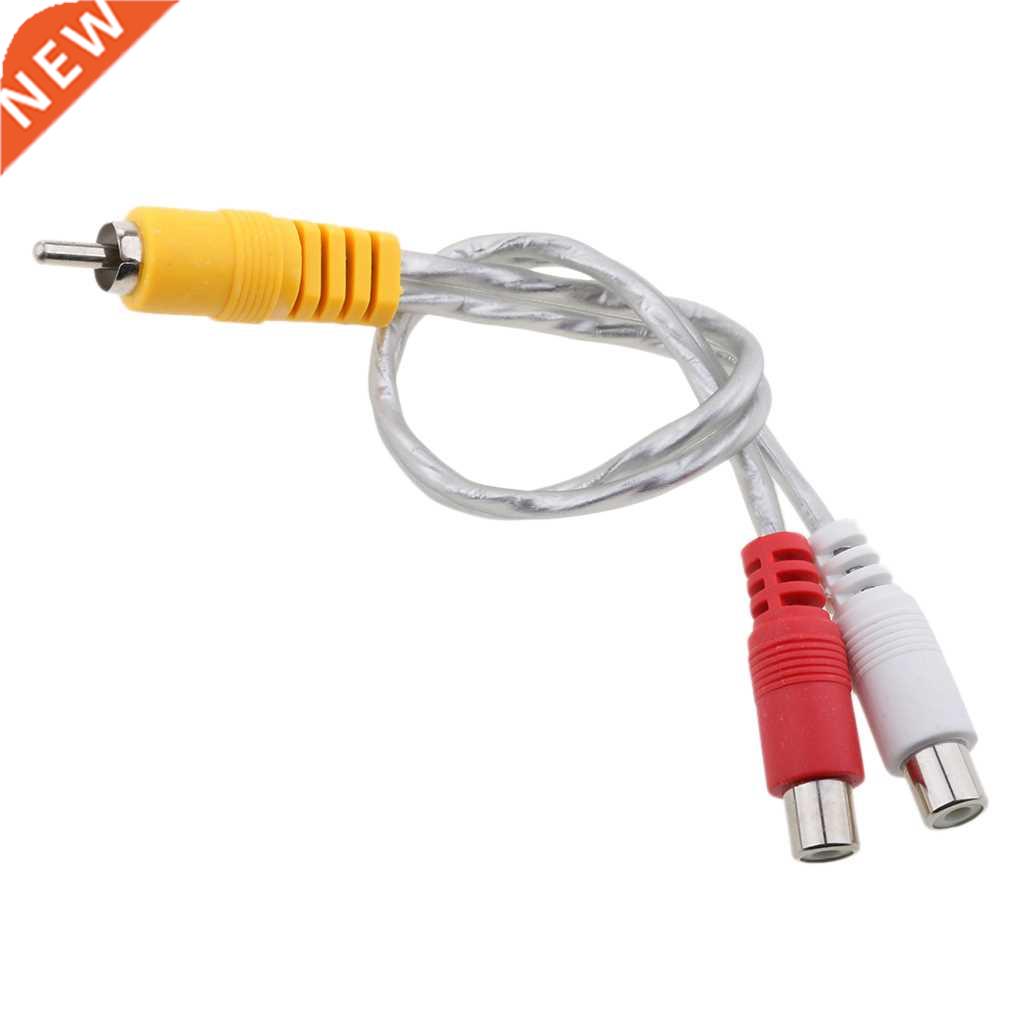 32cm RCA Male to 2 RCA Female Plug Audio Y Splitter Cable