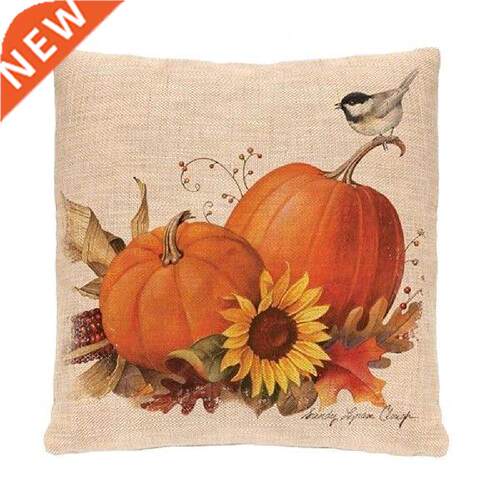 Halloween Thanksgiving Day Pumpkin Sunflower Throw Pillow