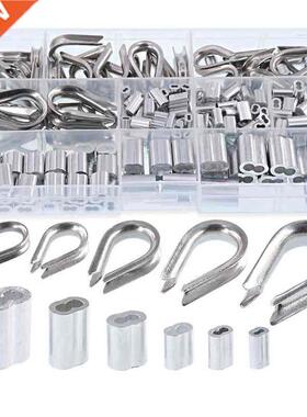 250Pcs Wire Rope Cable Thimbles Combo and Aluminum Crimping