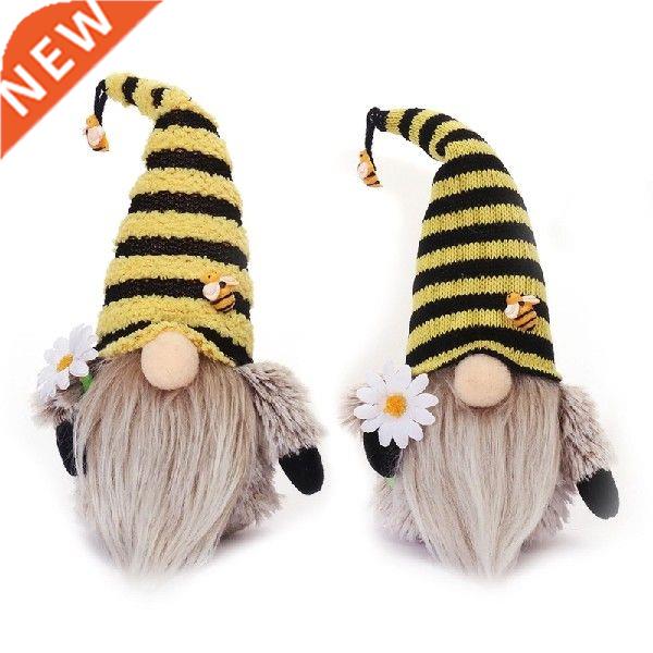 K1MF Topi Bergaris Rajutan Gnome Lebah Dekorasi Baki