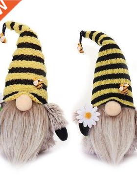 K1MF Topi Bergaris Rajutan Gnome Lebah Dekorasi Baki