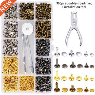 360pcs Leather Rivets Single Cap Rivet Tubular Metal Studs