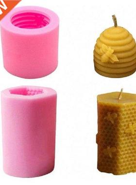 3D Bee Honeycomb Cndle Silicone Molds Cke Fondnt