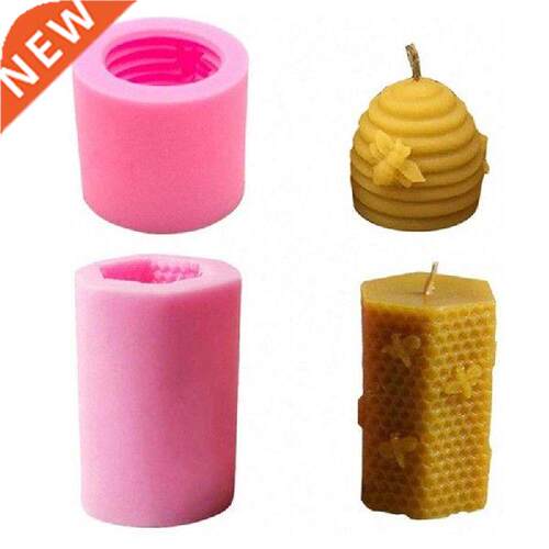 3D Bee Honeycomb Cndle Silicone Molds Cke Fondnt
