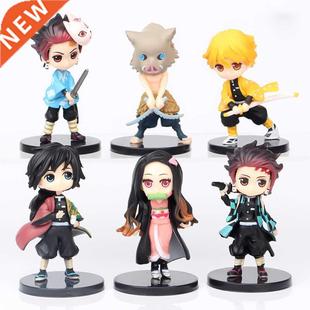 6pcs/set Anime Demon Slayer Figure Kimetsu No Yaiba Figure Q