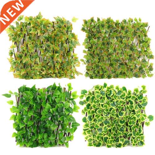 Green Vines Wooden Expandable Faux Privacy Fence Artificial