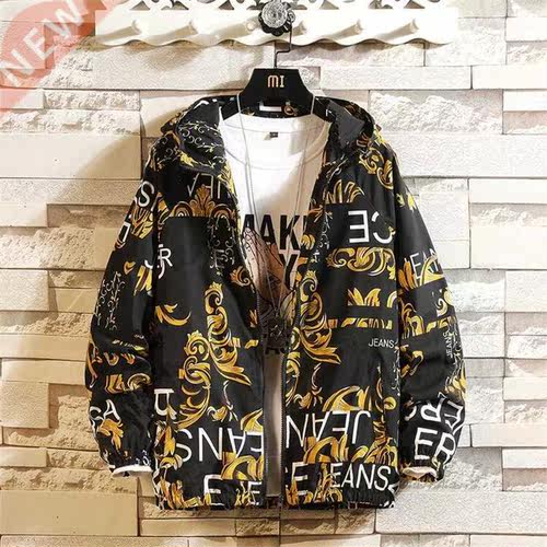 Fashion Brand Spring Autumn Men Casual Sreetwear Floral Hood