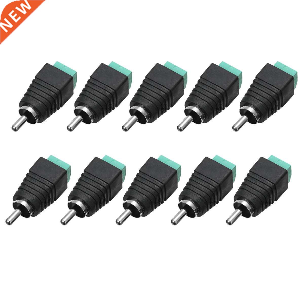 10Pcs Phono Speaker Wire Cable to Audio male RCA Connector