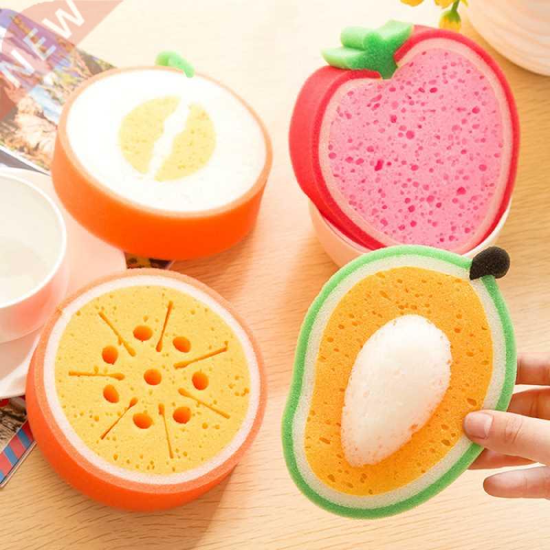Dishwashing Sponge Cute Fruit Shaped Multi-Functional