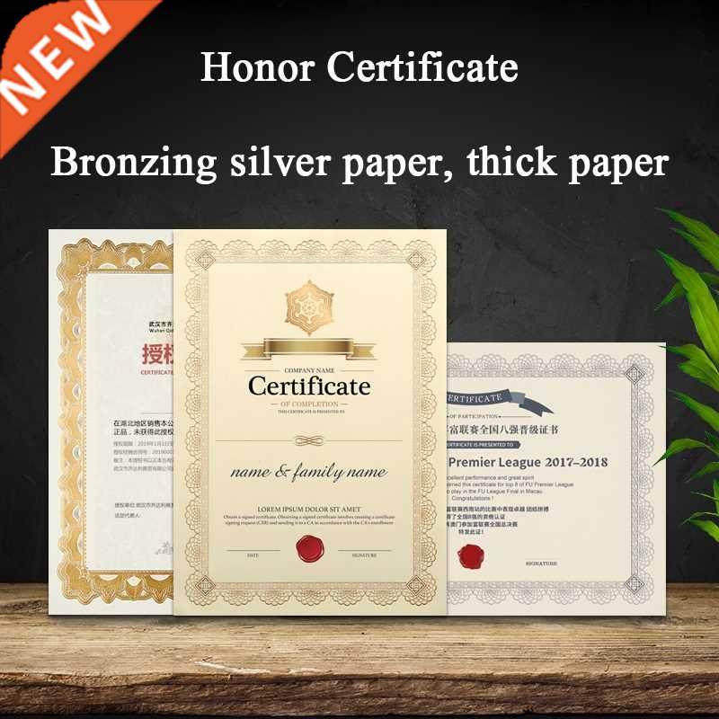 15 sheets honor certificate blank paper instruction check to