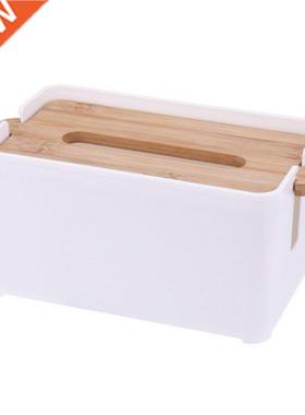 Creative Wooden Tissue Box Holder with Adjustable Height Mov