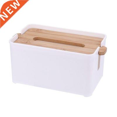 Creative Wooden Tissue Box Holder with Adjustable Height Mov