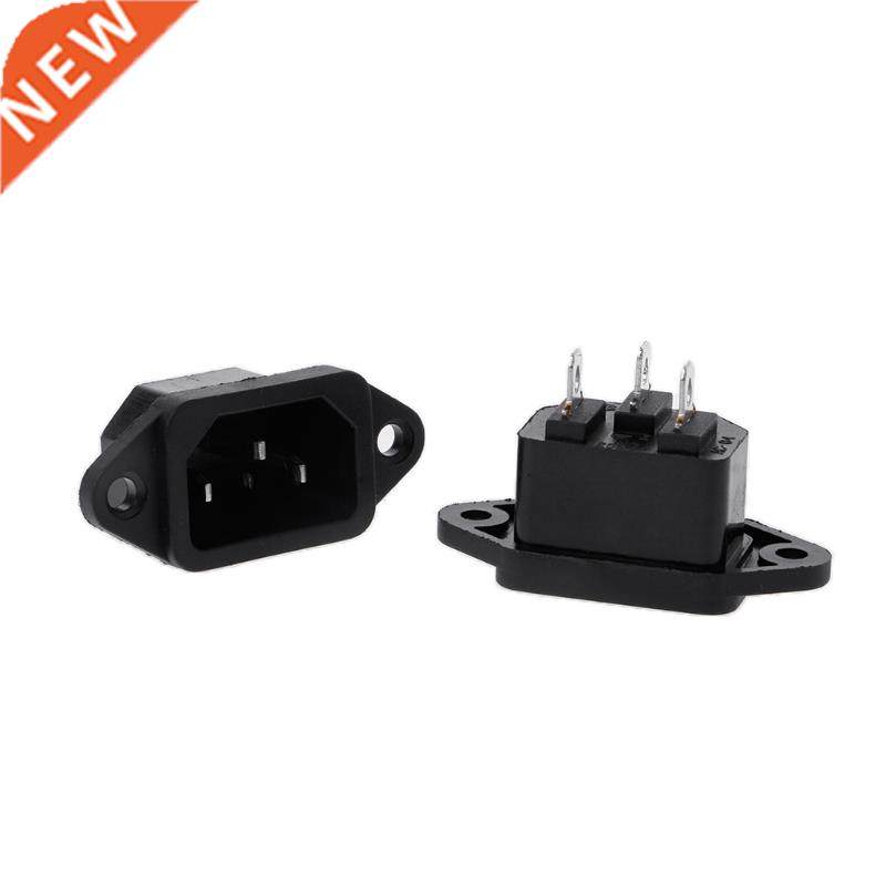 5pcs 3p iec 320 c14 male plug panel power inlet sockets conn