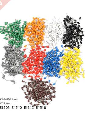 100pcs E1508 E1510 E1512 E1518 Insulated Ferrules Terminal B