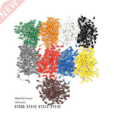 100pcs E1508 E1510 E1512 E1518 Insulated Ferrules Terminal B