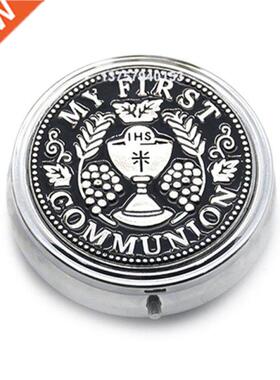 Round Mental Jewelry Box Cosmetic Case Ring Earring Storage