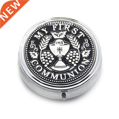 Round Mental Jewelry Box Cosmetic Case Ring Earring Storage