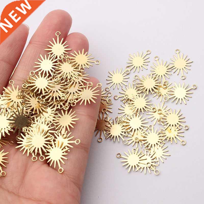 5-40pcs Raw Brass Sun Flower Pendants DIY Charms Necklace Ea