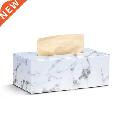 Rectangular Marble PU Leather Facial Tissue Box Cover