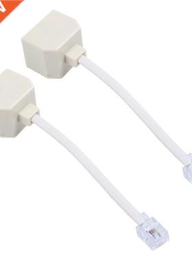 2X Telephone RJ11 Male Line to Double RJ11 Female Jack Filte
