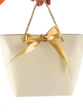 Paper Party Bags With Handle Ribbon Tie Recyclable Baby