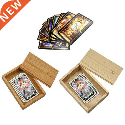 OOTDTY Bamboo Cards Storage Box Desktop Wooden Poker