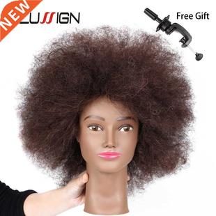 Traininghead Salon Afro Mannequin Head Human Hair Dummy Doll