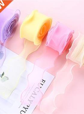 Wave Slk Organza Rbbon Bow Materal for Har Ornament