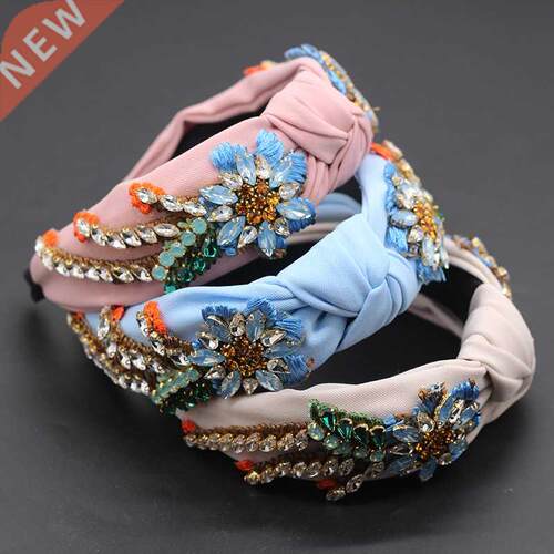 Fabric Rhinestone Tassel Sunflower Flower Exquisite Hair Acc