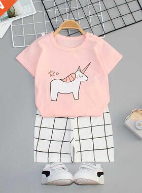 Baby Girl Clothes Children's Suit Baby Cotton Short Sleeve 2