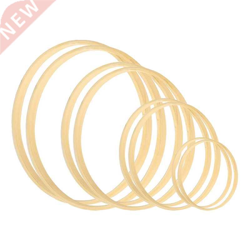 8 Pack Wreath Bamboo Rings 4 Sizes Floral Macrame Hoop Rings