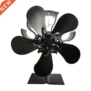 Black Fireplace 5 Bles Heat Powered Stove Fan Home