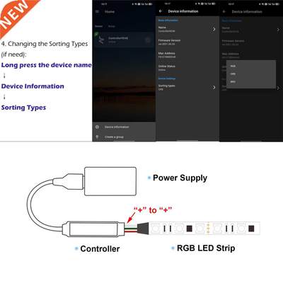 LED Strip Light Controller RGB APP Smart Bluetooth-compatibl