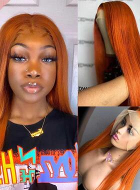 Orange Ginger Straight Lace Front Wig Tpart Pre Plucked Stra