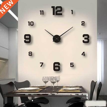 2022 Modern Design Large Wall Clock 3D DIY Quartz Clocks Fas