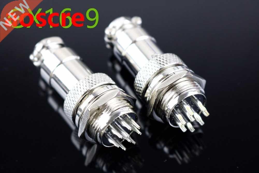 Free shipping 2pcs GX16-9 GX16 9P 9Pin 16mm Male Wire Panel
