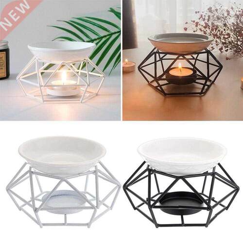 Metal Aromatic Oil Burner Geometric Ceramic Essential Oil